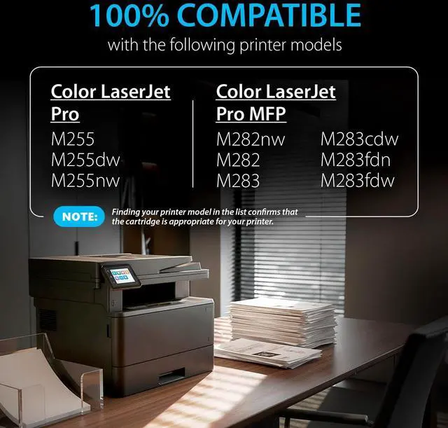 Main image of 206A Black Toner Cartridge 2 Pack (with Chip) Compatible Replacement for HP 206A Black Toner Cartridge 206X to use with Color LaserJet Pro MFP M283fdw M283cdw LaserJet Pro M255dw M255nw