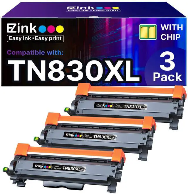 Main image of Compatible Replacement for Brother TN830XL Toner Cartridges 3 Black | TN830XL TN 830 Toner to use with Brother HL-L2460DW DCP-L2640DW HL-L2480DW HL-L2400D HL-L2405W MFC-L2820DW HL-L2420DW Printer