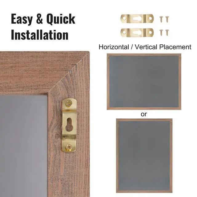 Alt view image 6 of 7 - VEOVR Magnetic Chalk Board, Hanging Message Signs with Chalks & Eraser, Vintage Wooden Chalkboard Sign, Rustic Brown Framed Calendar and Bulletin Combo Boards, 35"x46", Kitchen, Home Decor, Wedding