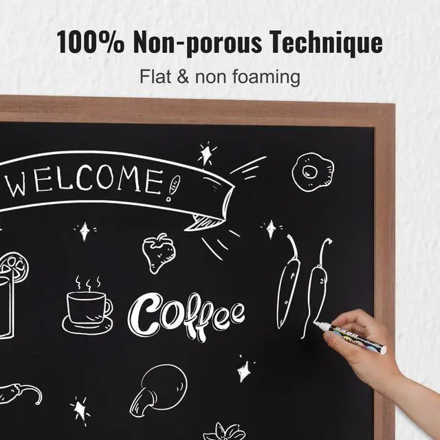 Alt view image 3 of 7 - VEOVR Magnetic Chalk Board, Hanging Message Signs with Chalks & Eraser, Vintage Wooden Chalkboard Sign, Rustic Brown Framed Calendar and Bulletin Combo Boards, 35"x46", Kitchen, Home Decor, Wedding