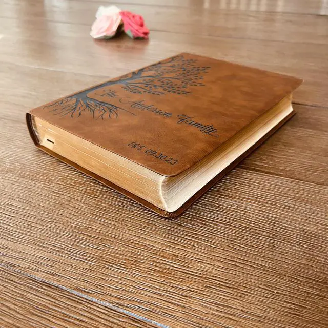 Alt view image 3 of 7 - Personalized NASB Family Bible, NASB Wide Margin Custom Family Tree Bible, Christian Gift, Wedding Gift