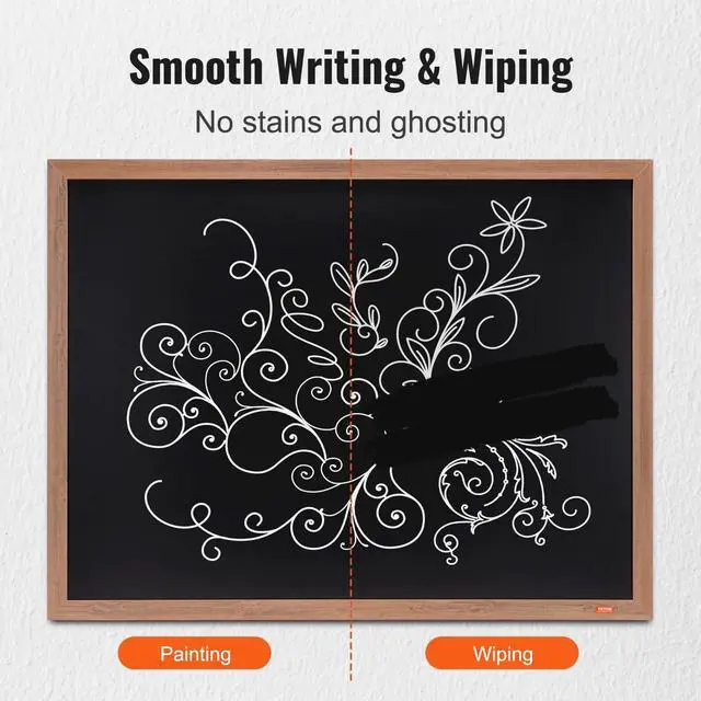 Alt view image 5 of 7 - VEOVR Magnetic Chalk Board, Hanging Message Signs with Chalks & Eraser, Vintage Wooden Chalkboard Sign, Rustic Brown Framed Calendar and Bulletin Combo Boards, 35"x46", Kitchen, Home Decor, Wedding