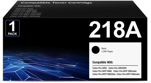 Main image of 218A Toner Cartridges 1-Pack Black Compatible Replacement for HP Color Pro MFP 3301SDW 3301CDW 3301FDW 3201DW Printer 3301 3201 Series | W2180A