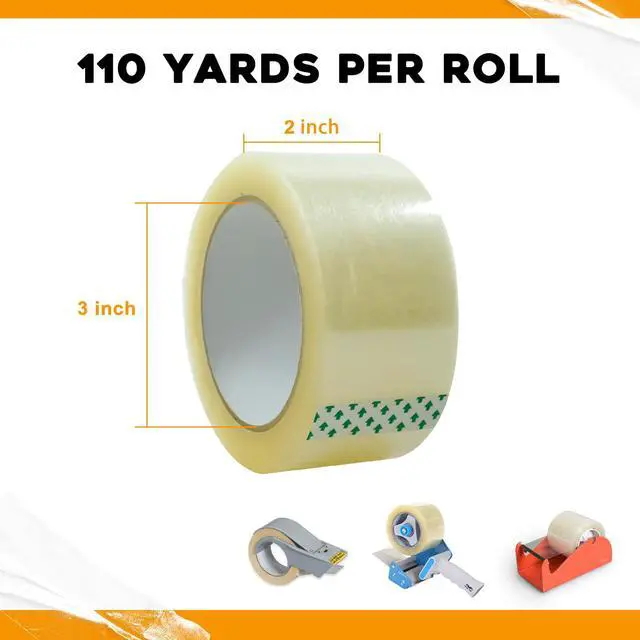 Alt view image 2 of 7 - Heavy Duty Clear Packing Tape 110 Yards Per Roll (36 Rolls) - 2 Inch Width 1.8 Mil Thick, Strong Pressure-Sensitive Adhesive Packing Tape for Office Storage Moving Mailing Packaging and Shipping