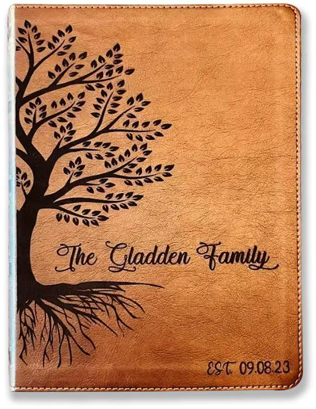 Main image of Personalized Family Bible, Custom Engraved NKJV Wide-Margin Family Tree Bible for Weddings and Anniv. Gifts