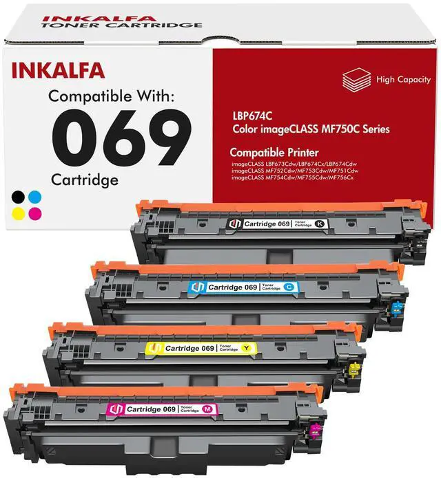 Main image of 069 069H Toner Cartridge Set MF753Cdw MF751Cdw MF750C Series | Compatible for Canon 069 069H Color ImageCLASS LBP674C LBP674Cdw MF752Cdw Printer Ink 4 Pack |Black Cyan Magenta Yellow