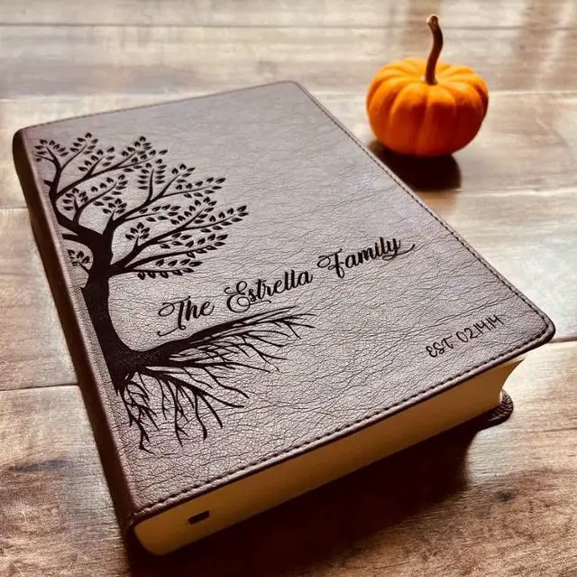 Alt view image 2 of 7 - Personalized Family Bible, Custom ESV Single Column Journaling Family Bible, Wedding Gifts Christian Gifts, Anniv. Gifts