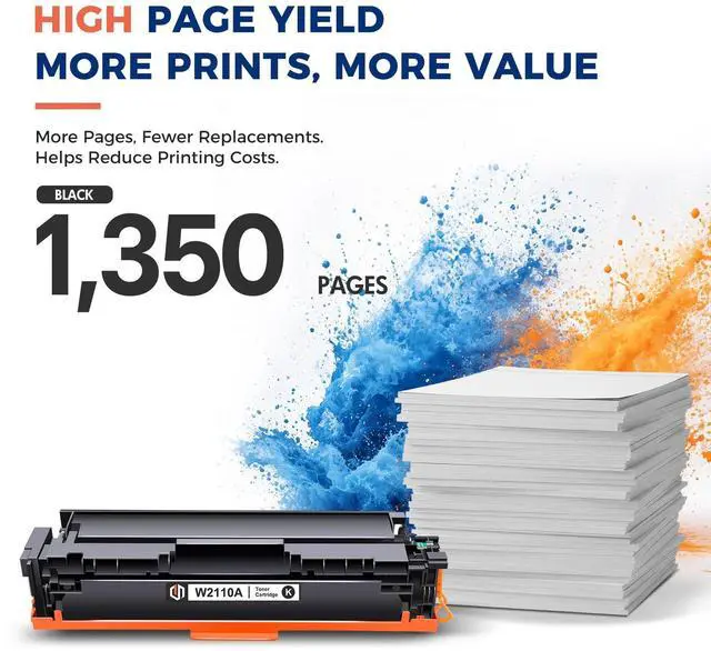 Alt view image 2 of 7 - 206A Black Toner Cartridge 2 Pack M283cdw W2110A 206X W2110X | Replacement for HP 206A Work for HP Color LaserJet Pro MFP M283fdw M255dw M283 M255 Printer Ink High Yield (with Chip)