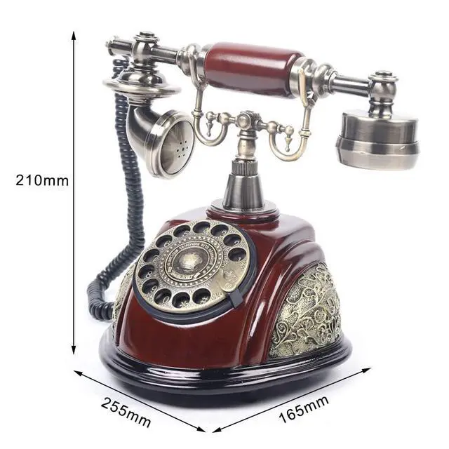 Alt view image 4 of 7 - Rotary Phone, European Style Antique Landline Vintage Telephone Retro Landline Phone Old Fashioned Corded Phone for Home and Office