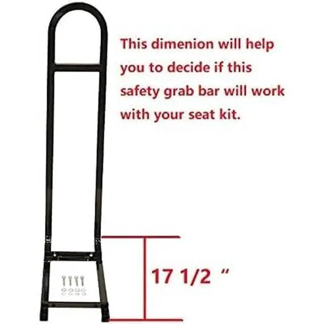Alt view image 3 of 4 - Huskey Golf Cart Rear Seat Safety Grab Bar U-Shaped Hand Rail for Club CAR DS/Precedent Models, One Solid Piece with Mounting Hardware