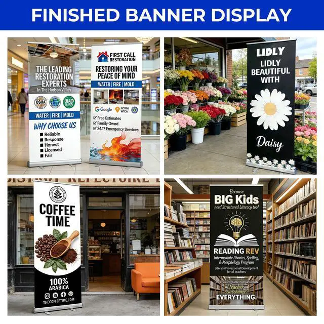 Alt view image 6 of 7 - Custom Retractable Banner with Stand, Personalized banners customize, Full Color Pop Up Banner Sign for Events, Trade Shows, and Business Promotion, Advertising, Family (style 1)