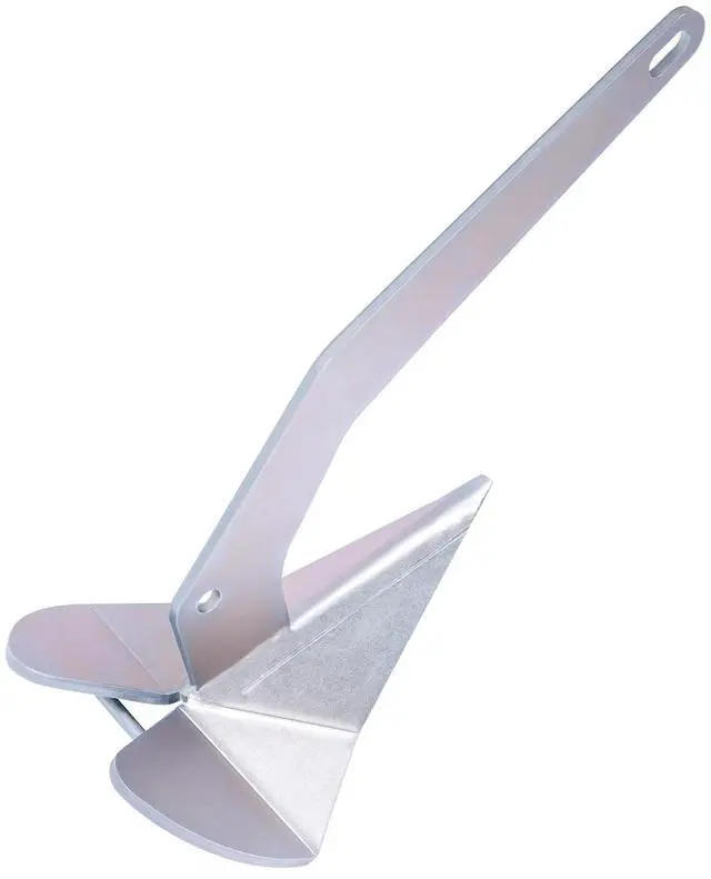 Main image of Galvanized Steel Boat Anchor, 21LBS Delta Style Boat Anchor, Silver Wing Style Triangle Anchor, Heavy Duty Marine Grade Triangle Anchor for Pontoon, Fishing Boats, Sport Boats, Sailboats