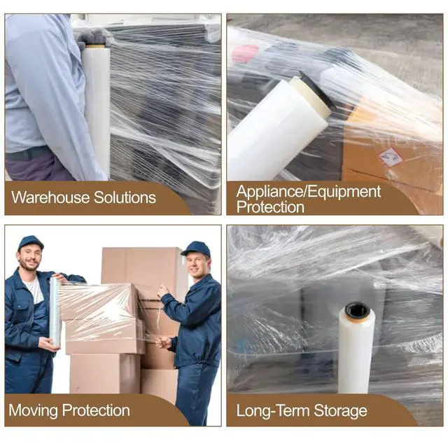 Alt view image 6 of 7 - 18" x 1500FT Industrial Class Pallet Wrap, 80 Gauge Heavy-Duty Stretch Film, Clear for Warehouse Packing, Adhering Packing Moving Packaging