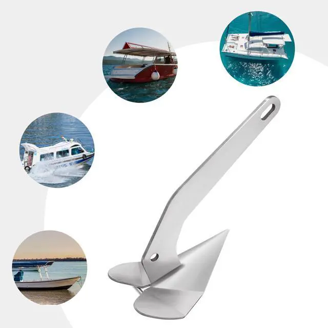 Alt view image 6 of 7 - 316 Stainless Steel Boat Anchor, 10LBS Delta Style Boat an-chor, Silver Wing Style Triangle Anchor, Heavy Duty Marine Grade Triangle an-chor for Pontoon, Fishing Boats, Sport Boats, Sailboats