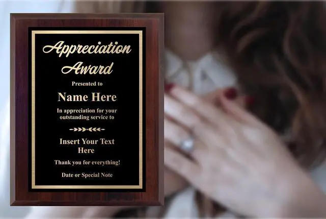 Alt view image 3 of 5 - Custom Plaque for Appreciation - Personalized Engraved Award - Choose Your Size, Customize Now! (9x12)