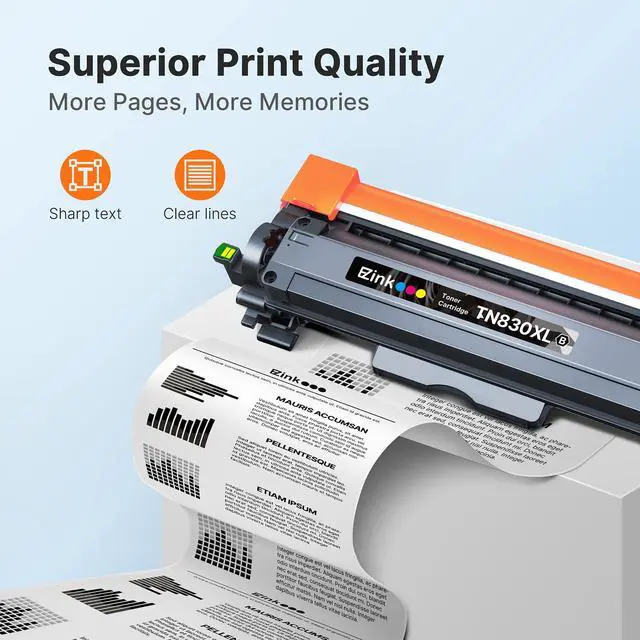Alt view image 3 of 7 - Compatible Replacement for Brother TN830XL Toner Cartridges 3 Black | TN830XL TN 830 Toner to use with Brother HL-L2460DW DCP-L2640DW HL-L2480DW HL-L2400D HL-L2405W MFC-L2820DW HL-L2420DW Printer
