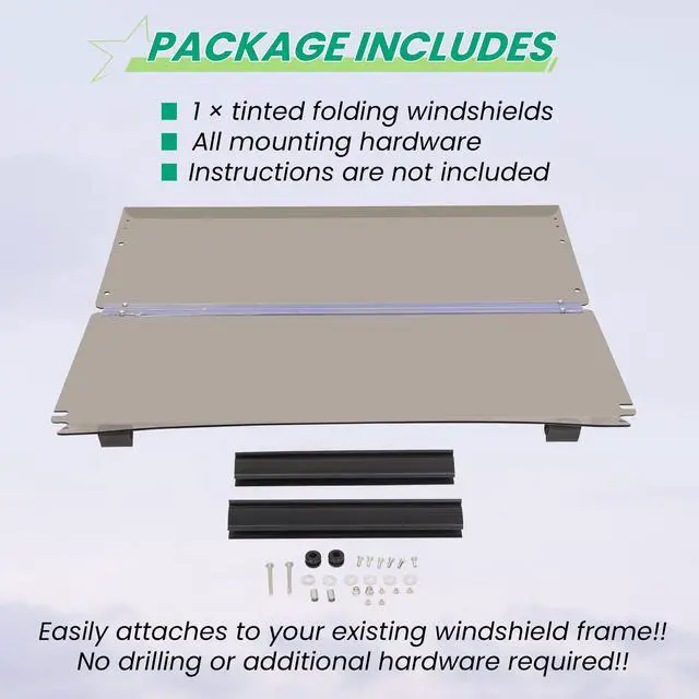 Alt view image 6 of 7 - Golf Cart Foldable Windshield Compatible with 2004-UP CC Club Car Precedent XF I2 I2L I3 Fold Down Windscreen