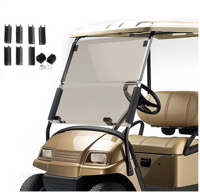 Main image of Tinted Windshield Compatible with 2000.5-Up Club Car DS Golf Cart Fold Down Windscreen Smoke