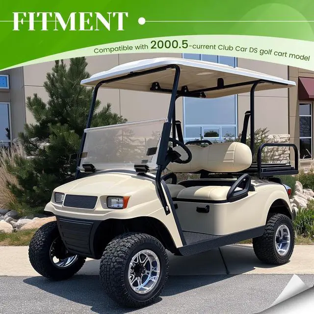 Alt view image 2 of 7 - Tinted Windshield Compatible with 2000.5-Up Club Car DS Golf Cart Fold Down Windscreen Smoke