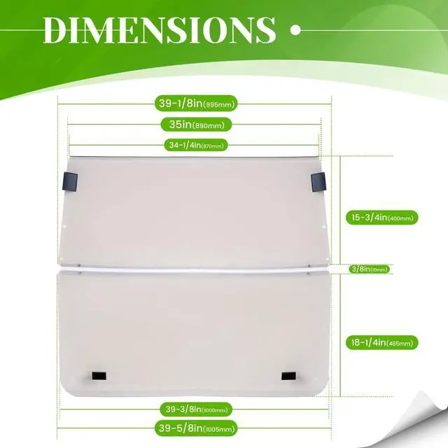 Alt view image 3 of 7 - Tinted Windshield Compatible with 2000.5-Up Club Car DS Golf Cart Fold Down Windscreen Smoke