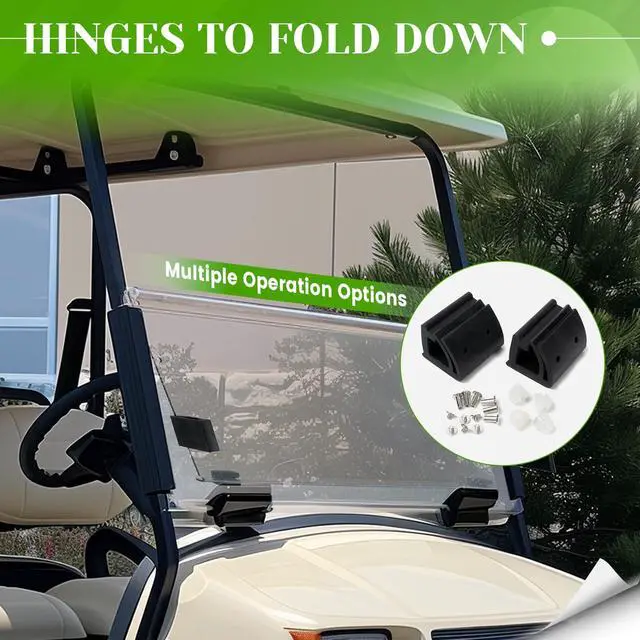 Alt view image 5 of 7 - Tinted Windshield Compatible with 2000.5-Up Club Car DS Golf Cart Fold Down Windscreen Smoke