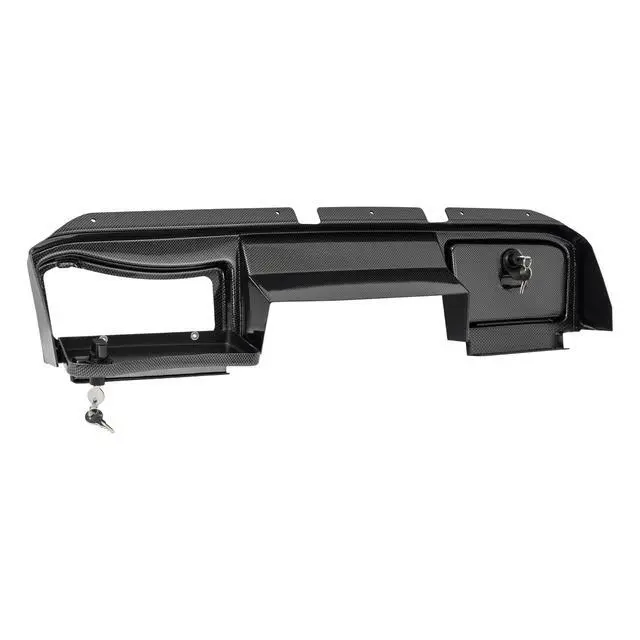 Alt view image 2 of 7 - Dashboard Cover w/Locking Doors Compatible with 2008-2014 EZGO RXV Gas/Electric Models Golf Cart Front Dash Cover Carbon Fiber Color