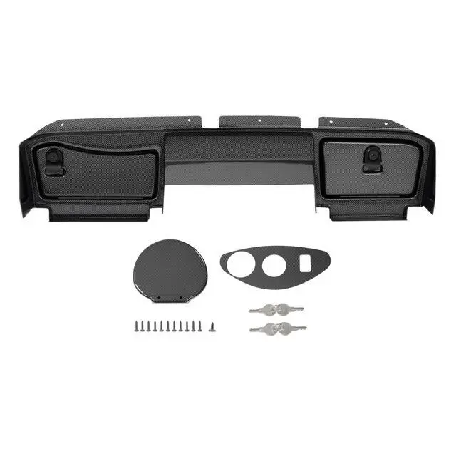 Alt view image 4 of 7 - Dashboard Cover w/Locking Doors Compatible with 2008-2014 EZGO RXV Gas/Electric Models Golf Cart Front Dash Cover Carbon Fiber Color