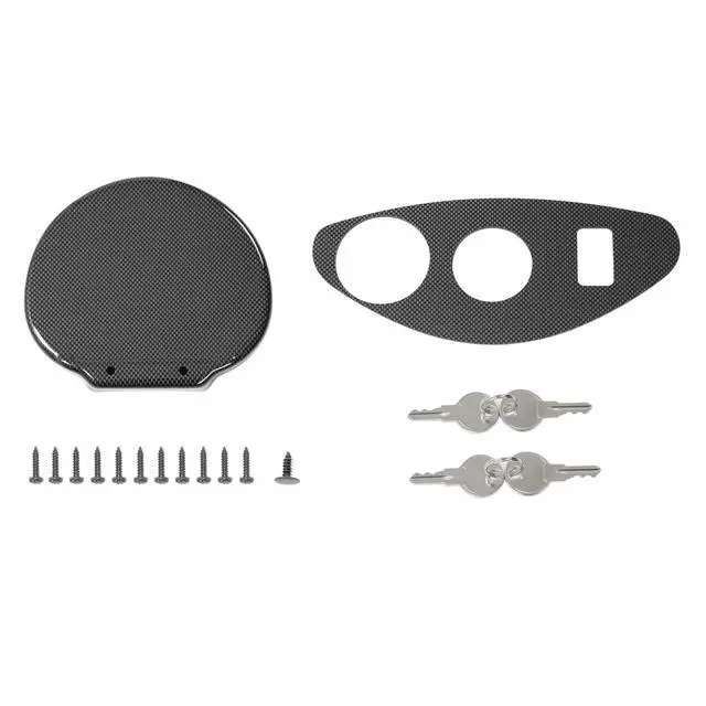Alt view image 6 of 7 - Dashboard Cover w/Locking Doors Compatible with 2008-2014 EZGO RXV Gas/Electric Models Golf Cart Front Dash Cover Carbon Fiber Color