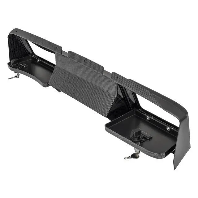 Alt view image 3 of 7 - Dashboard Cover w/Locking Doors Compatible with 2008-2014 EZGO RXV Gas/Electric Models Golf Cart Front Dash Cover Carbon Fiber Color