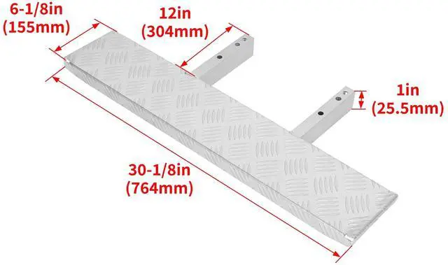 Alt view image 6 of 7 - 6" X 30" Boat Trailer Step Ladder Suitable for Trailer Frames Up to | 3" X 4" Aluminium Silvery