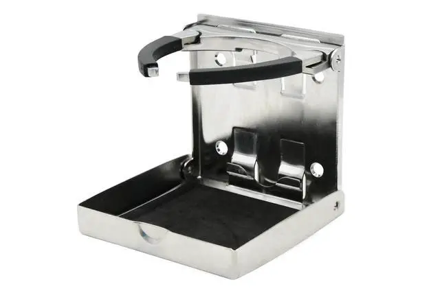 Alt view image 4 of 7 - Folding Cup Holders for Boats 4"x4", Adjustable Folding Cup Holder 2-5/8"~3-1/2", 304 Stainless Steel Boat Cup Holder, Stainless Boat Cup Holders for Drinks
