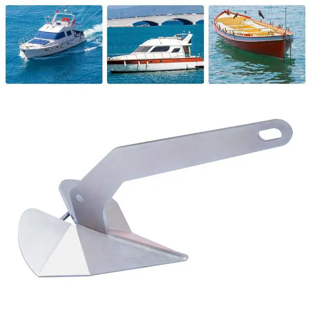 Alt view image 3 of 7 - Galvanized Steel Boat Anchor, 21LBS Delta Style Boat Anchor, Silver Wing Style Triangle Anchor, Heavy Duty Marine Grade Triangle Anchor for Pontoon, Fishing Boats, Sport Boats, Sailboats