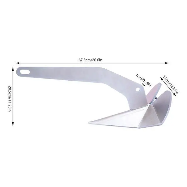 Alt view image 2 of 7 - Galvanized Steel Boat Anchor, 21LBS Delta Style Boat Anchor, Silver Wing Style Triangle Anchor, Heavy Duty Marine Grade Triangle Anchor for Pontoon, Fishing Boats, Sport Boats, Sailboats