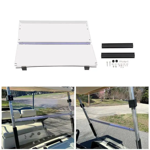 Alt view image 2 of 7 - Golf Cart Foldable Windshield Compatible with 2004-UP CC Club Car Precedent XF I2 I2L I3 Fold Down Windscreen