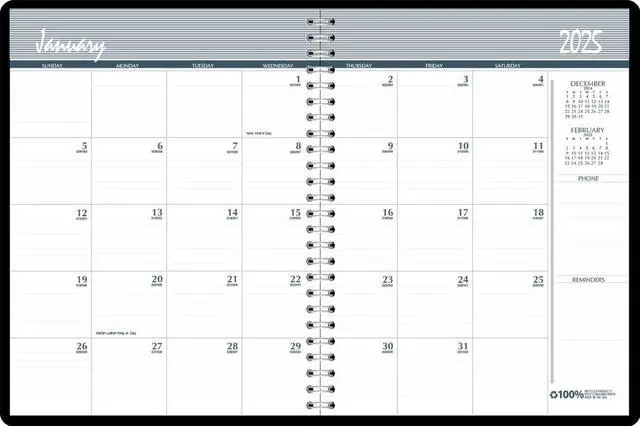 Main image of 2025-2030 Monthly Calendar Planner, 5 Year, 8-1/2 x 11 Inches, Black (HOD262502-25)