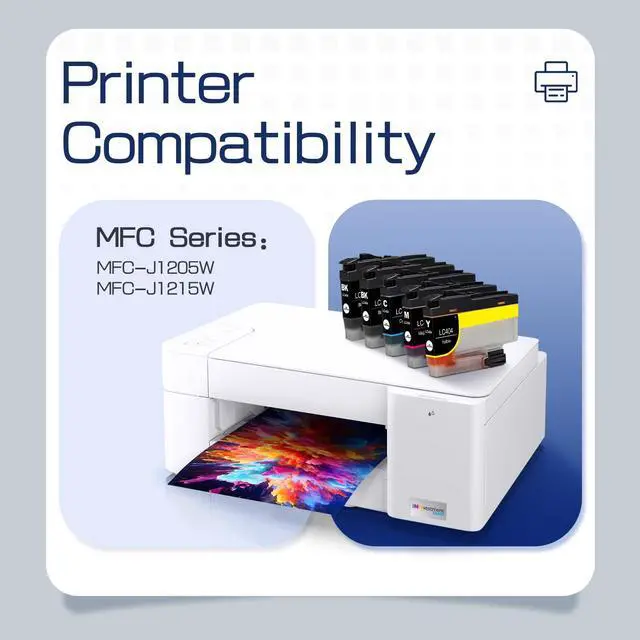 Alt view image 2 of 7 - LC404 Ink Cartridges for Brother LC404 Ink Cartridge MFC-1205W High Yield Work with Brother MFC-J1215W MFC-J1205W J1215W J1205W Printer (2 Black Cyan Magenta Yellow, 5 Pack)