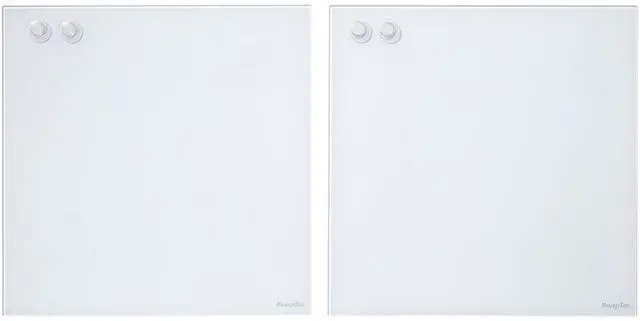 Main image of MessageStor Dry-Erase Glass Board and Magnets, Office Essentials, White, 2-Pack