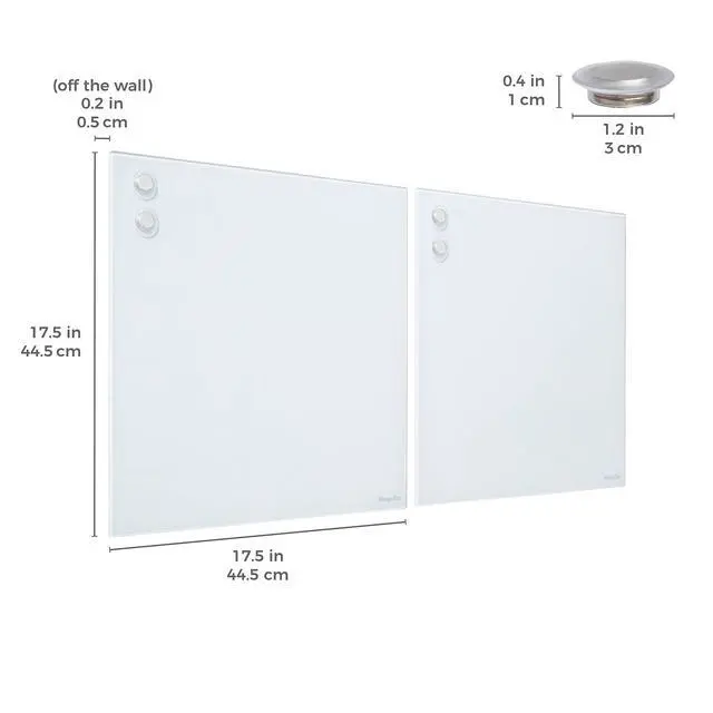 Alt view image 2 of 7 - MessageStor Dry-Erase Glass Board and Magnets, Office Essentials, White, 2-Pack