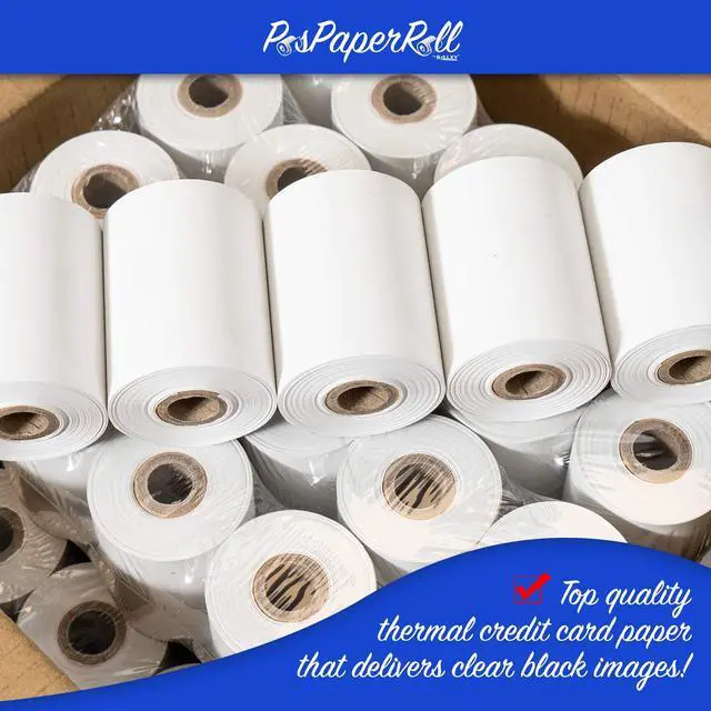 Alt view image 2 of 6 - (150 Rolls) 2 1/4 x 85' First Data FD130 FD50 FD400 FD55 FD100Ti Thermal Paper 150 Rolls