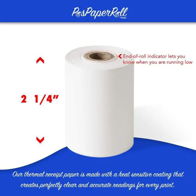 Alt view image 3 of 6 - (150 Rolls) 2 1/4 x 85' First Data FD130 FD50 FD400 FD55 FD100Ti Thermal Paper 150 Rolls