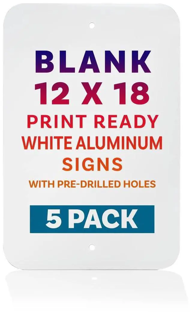 Main image of 12 x 18 Metal Sign Blank, Print Ready White.040 Aluminum with Rounded Corners and Baked Enamel on Both Sides (5)