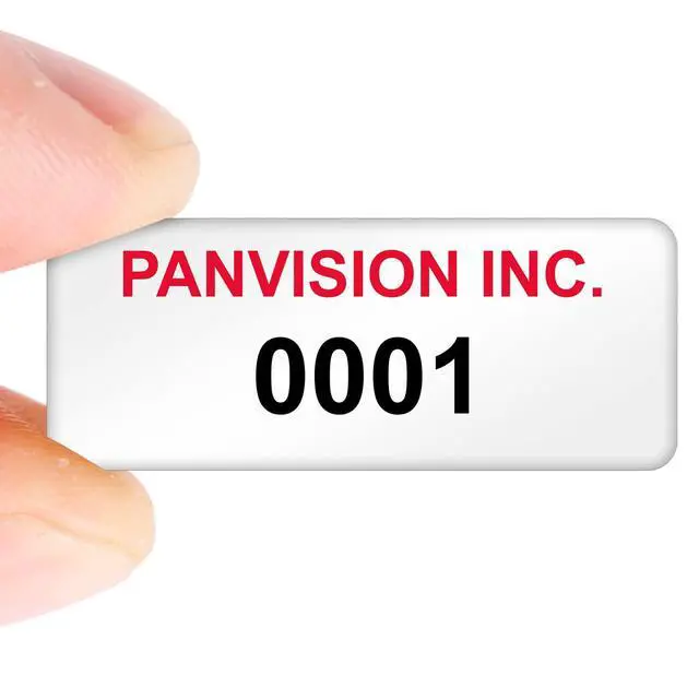 Alt view image 2 of 5 - Custom Asset Labels with Sequential Numbering | 0.5" x 1.25", Aluminum Foil Tags, Pack of 100, Made in USA