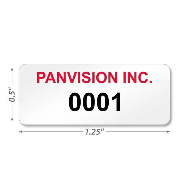 Alt view image 3 of 5 - Custom Asset Labels with Sequential Numbering | 0.5" x 1.25", Aluminum Foil Tags, Pack of 100, Made in USA