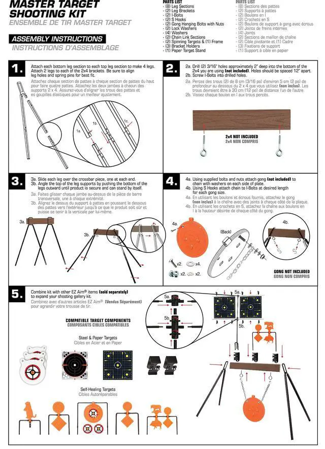 Alt view image 4 of 5 - EZ Aim Target Shooting Kit System by Allen, Customizable Target Shooting Set/Steel Gong Target (4 inch / 8 inch / 10 inch) / Mounting Steel Brackets for Shooting System