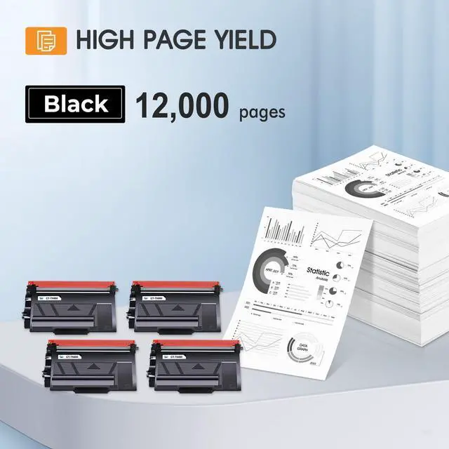 Alt view image 3 of 6 - TN880 TN-880 for Brother TN 880 Super High Yield Black Toner Cartridge | Compatible for Brother TN880 HL-L6200DW HL-L6200DWT MFC-L6700DW MFC-L6800DW HL-L6300DW MFC-L6900DW HL-L6250DW Printer 4 Pack