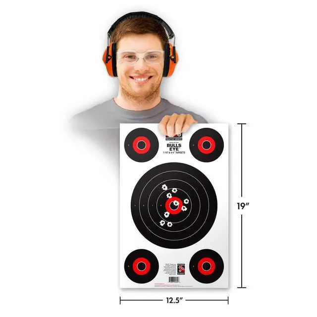 Alt view image 2 of 5 - Halo Bullseye 10" & 4" - High Visibility Reactive Splatter 12.5x19 Inch Shooting Targets for Rifle and Pistol Range Training - Made in the USA