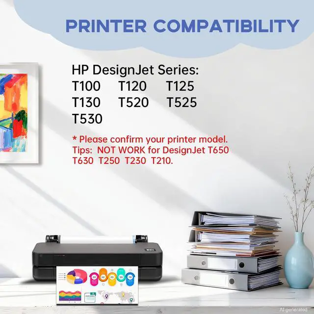 Alt view image 2 of 7 - 711XL Ink Cartridges High Yield Combo Pack | Replacement for hp 711 711xl Ink Cartridges,Work for HP DesignJet T100 T120 T125 T130 T520 T525 T530 Printer,9 Pack