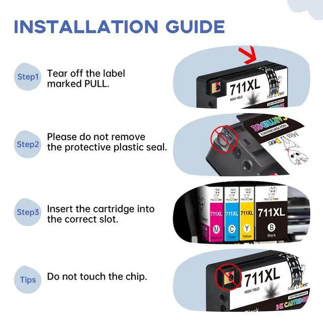 Alt view image 4 of 7 - 711XL Ink Cartridges High Yield Combo Pack | Replacement for hp 711 711xl Ink Cartridges,Work for HP DesignJet T100 T120 T125 T130 T520 T525 T530 Printer,9 Pack
