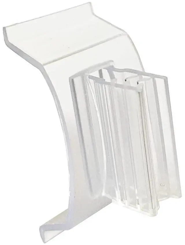 Main image of Plastic Shelf Edge Clip and Sign Holder, Fits Standard 1 1/4 Inch Channels, 100 Pack
