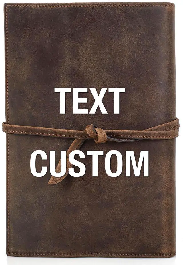 Main image of Top Grain Genuine Leather Customizable Travel Notebook Cover for Man & Woman, Handmade, Leather Refillable Journal Cover Fits A5 Size Notebook/Paper/Pen/Stationeries/Cards/Tickets, Coffee